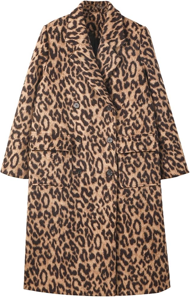Amazon.com: Sexyshine Women's Leopard Print Long Trench Coat